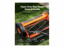 Cortacésped Manual SucceBuy, Ancho de Corte 40cm, Equipado con 5 Cuchillas de Acero, sin Motor, Altura de Corte Ajustable de 1.5 a 4.5 cm Cortacésped