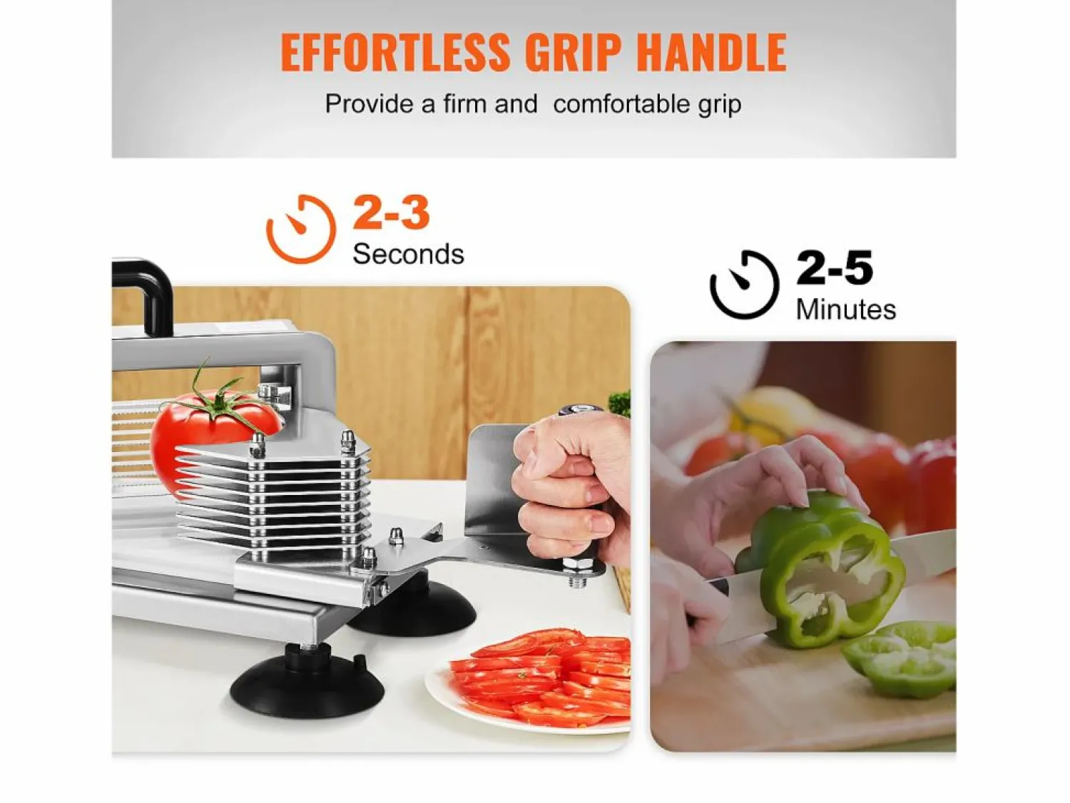 Outlet Cortador De Tomates Comercial SucceBuy 0,64 cm Cortador Manual De Tomates De Acero Inoxidable Materiales Y Utensilios De Cocina