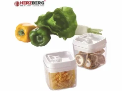 Hot Cortadora de verduras Herzberg HG-8032 con 6 cuchillas de acero inoxidable, bol de 600 ml y 2 recipientes herméticos sin BPA
