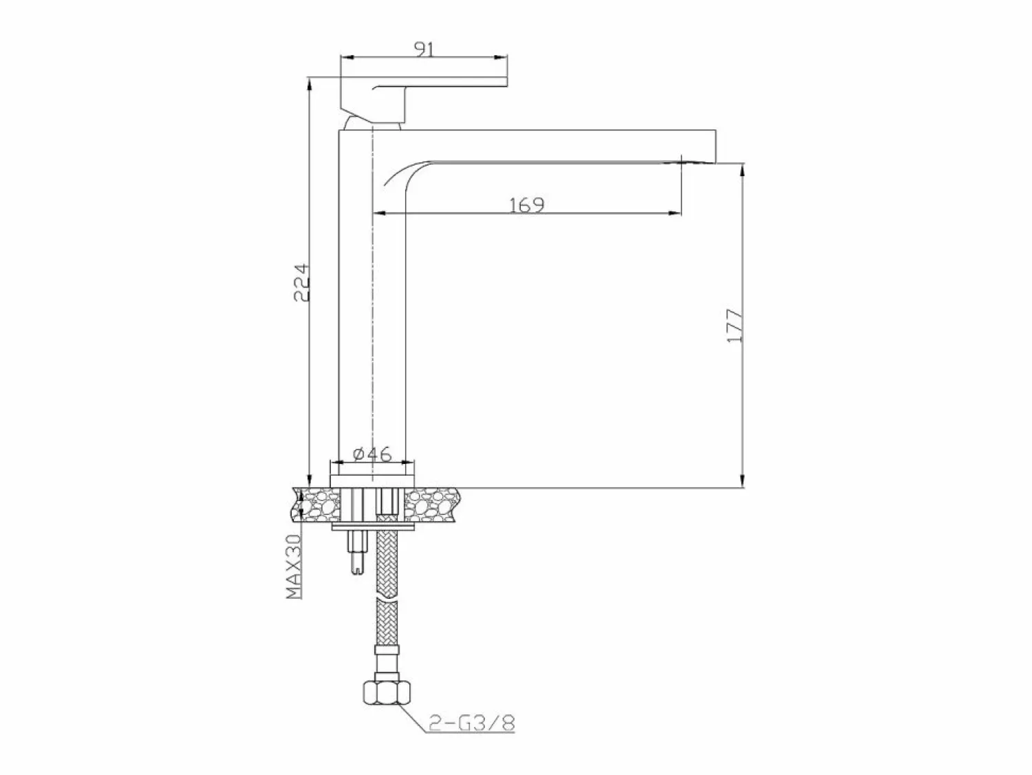 Essebagno Cortes Grifo mezclador lavabo medio cromado