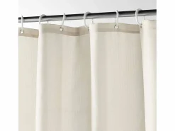 Discount Douceur d'intérieur Cortina de ducha lisa con ganchos 180 x 200 cm Beige