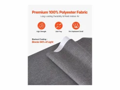 Cortina de Paneles SucceBuy Oscurecedores Verticales en Carril 116-218 cm de Ancho, Panel Japonés Ajustable hasta 243 cm de Alto, Ideal para Puertas Correderas