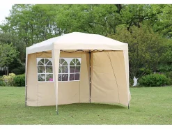 Clearance Cortina lateral beige de 3x2m con ventanas para cenador plegable de 3x3m Cenador Y Quiosco