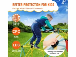 Clearance Cúpula de Escalada SucceBuy, 2,4 m con Tobogán, Escalador con Cúpula Geométrica, Sala de Juegos para Niños de 3 a 9 Años Columpio