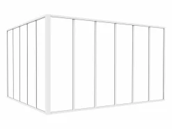 Outlet Cristalera angular de taller de aluminio termolacado - Ancho 180 x Ancho 150 x Alt. 105 - - BAYVIEW Cristalera Interior