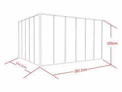 Outlet Cristalera angular de taller de aluminio termolacado - Ancho 180 x Ancho 150 x Alt. 105 - - BAYVIEW Cristalera Interior