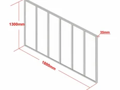 Vente-unique Cristalera atelier aluminio termolacado 180x130 BAYVIEW