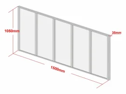 Vente-unique Cristalera atelier BAYVIEW aluminio 150x105