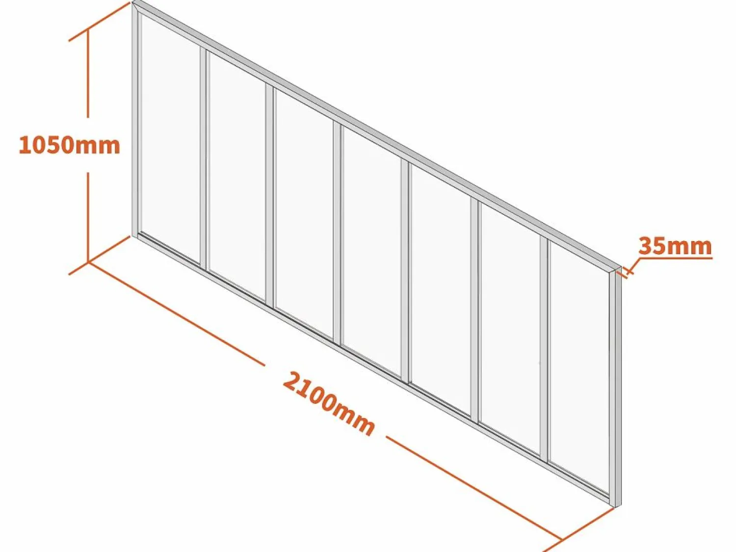 Outlet Vente-unique Cristalera atelier de aluminio termolacado - 210x105 cm - - BAYVIEW Blanco
