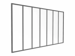 Vente-unique Cristalera atelier de aluminio y vidrio esmerilado 210x105 cm negra BAYVIEW