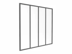 Vente-unique Cristalera atelier de aluminio lacado y cristal esmerilado 120x105 cm negra BAYVIEW