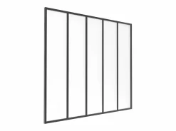 Vente-unique Cristalera atelier de aluminio termolacado y vidrio esmerilado 150x130 cm negra BAYVIEW