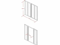 Sale Vente-unique Cristalera corredera de cristal templado y aluminio termolacado 120x105 cm RAVENA Negro