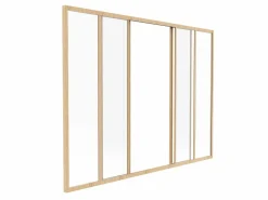 Outlet Cristalera corredera en vidrio templado y aluminio natural claro 180x130 cm RAVENA Cristalera Interior