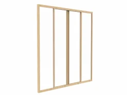 Outlet Cristalera corrediza de vidrio templado y aluminio natural claro 120 x 130 cm RAVENA Cristalera Interior