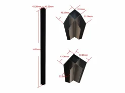 Outlet Cristalera de esquina de taller de aluminio termolacado - Ancho 210 x Prof. 210 x Alt. 105 - - BAYVIEW Cristalera Interior