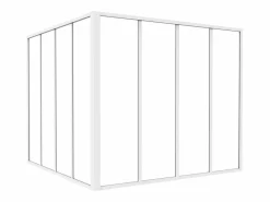 Vente-unique Cristalera de esquina de taller de aluminio termolacado - Ancho 210 x Prof. 60 x Alt. 130 - Negro - BAYVIEW