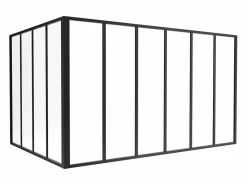 Clearance Vente-unique Cristalera de esquina de taller de aluminio termolacado - Ancho 210 x Prof. 150 x Alt. 130 - blanco - BAYVIEW Negro