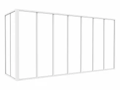 Vente-unique Cristalera de esquina de taller de aluminio termolacado - Ancho 210 x Prof. 60 x Alt. 105 - - BAYVIEW Blanco