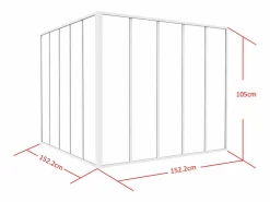 Vente-unique Cristalera de esquina de taller de aluminio termolacado - Ancho 150 x Prof. 150 x Alt. 105 - - BAYVIEW