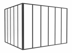 Hot Vente-unique Cristalera de esquina de taller de aluminio termolacado - Ancho 180 x Ancho 150 x Alt. 130 - - BAYVIEW Negro