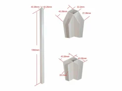 Sale Vente-unique Cristalera de esquina de taller de aluminio termolacado 120 x 120 x 105 cm Natural claro BAYVIEW Blanco
