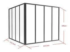 Clearance Vente-unique Cristalera de esquina de aluminio termolacado - Ancho 150 x Prof. 150 x Alt. 130 - blanco - BAYVIEW Negro