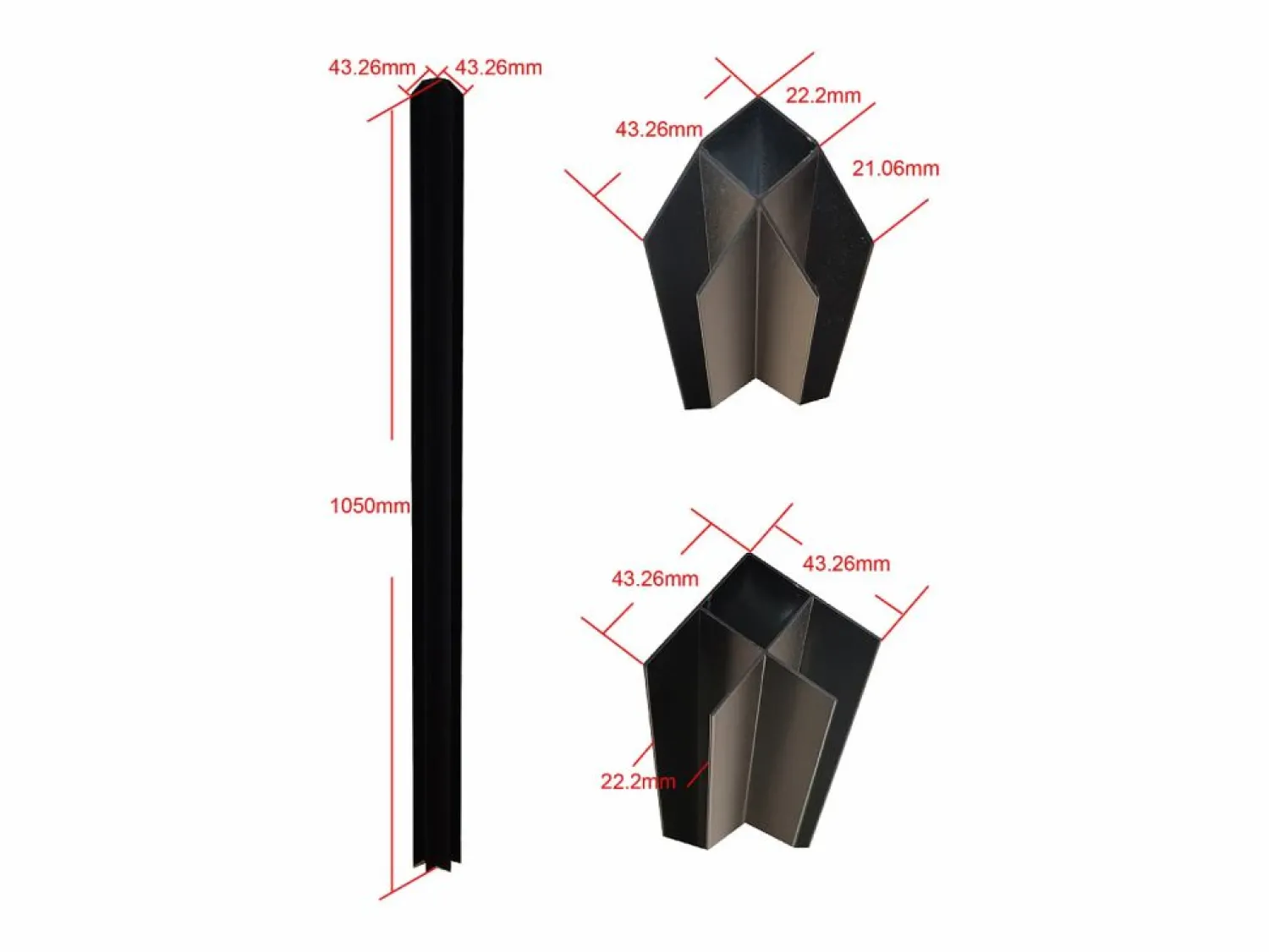 Clearance Vente-unique Cristalera de esquina de aluminio termolacado - Ancho 150 x Prof. 150 x Alt. 130 - blanco - BAYVIEW Negro