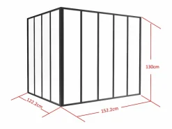 Sale Cristalera de esquina de taller de aluminio lacado - Ancho 210 x Prof. 210 x Alt. 105 - blanco - BAYVIEW Cristalera Interior