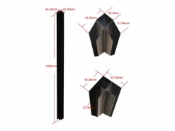 Sale Cristalera de esquina de taller de aluminio lacado - Ancho 210 x Prof. 210 x Alt. 105 - blanco - BAYVIEW Cristalera Interior