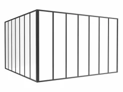 Vente-unique Cristalera de esquina de taller de aluminio termolacado - Ancho 210 x Prof. 210 x Alt. 130 - - BAYVIEW Negro