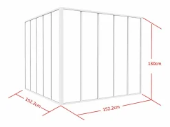 Vente-unique Cristalera de esquina de aluminio termolacado - Ancho 150 x Prof. 150 x Alt. 130 - - BAYVIEW