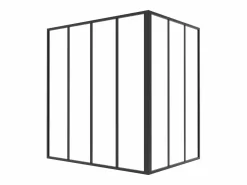 Vente-unique Cristalera de esquina de taller de aluminio termolacado - L120 x L90 x Alt. 130 - - BAYVIEW