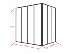 Vente-unique Cristalera de esquina de taller de aluminio termolacado - L120 x L90 x Alt. 130 - - BAYVIEW