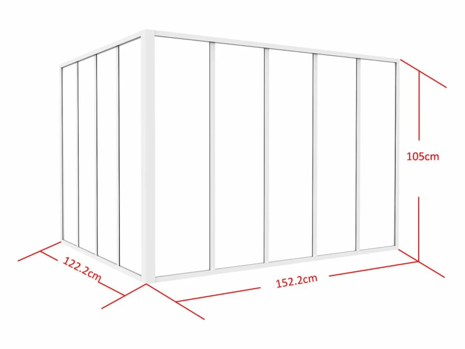 Vente-unique Cristalera de esquina de taller de aluminio termolacado - Ancho 210 x Prof. 60 x Alt. 105 - - BAYVIEW