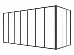Vente-unique Cristalera de esquina de taller de aluminio termolacado - L210 x L90 x Alt. 105 - - BAYVIEW