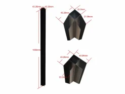 Vente-unique Cristalera de esquina de taller de aluminio termolacado - L210 x L90 x Alt. 105 - - BAYVIEW