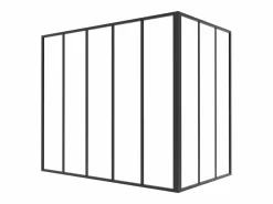 Online Vente-unique Cristalera de esquina de taller de aluminio termolacado - L150 x L90 x Alt. 130 - - BAYVIEW Negro