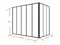 Online Vente-unique Cristalera de esquina de taller de aluminio termolacado - L150 x L90 x Alt. 130 - - BAYVIEW Negro