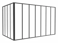 Online Vente-unique Cristalera de esquina de taller de aluminio termolacado - Ancho 210 x Prof. 60 x Alt. 105 - - BAYVIEW Negro