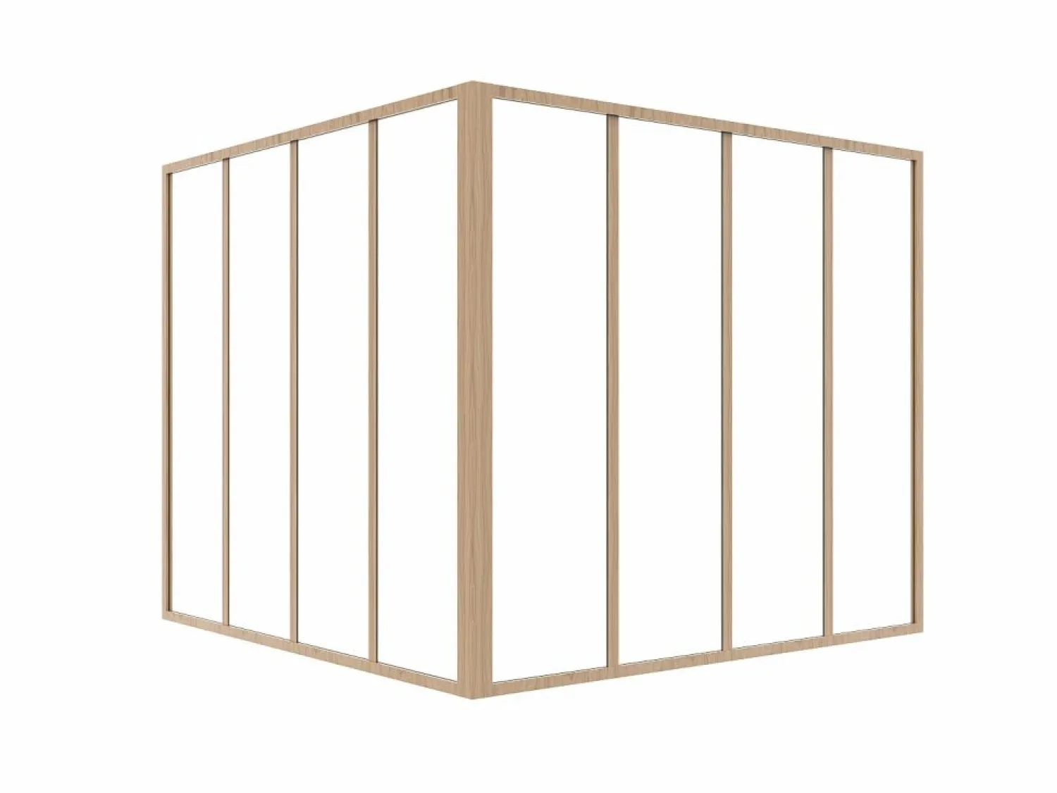 Sale Cristalera de esquina de taller de aluminio termolacado 120 x 120 x 105 cm Natural claro BAYVIEW Cristalera Interior
