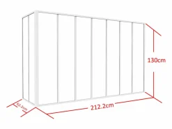 Vente-unique Cristalera de esquina de taller de aluminio termolacado - Ancho 210 x Prof. 60 x Alt. 130 - - BAYVIEW