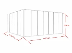 Best Vente-unique Cristalera de esquina de taller de aluminio lacado - Ancho 210 x Prof. 210 x Alt. 105 - - BAYVIEW Blanco