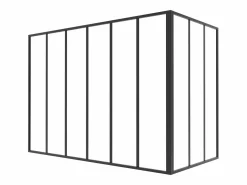 Sale Cristalera de esquina de taller de aluminio termolacado - L180 x L90 x Alt. 130 - - BAYVIEW Cristalera Interior