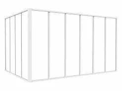 Hot Vente-unique Cristalera de esquina de taller de aluminio termolacado - Ancho 210 x Prof. 60 x Alt. 130 - - BAYVIEW Blanco