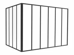 Vente-unique Cristalera de esquina de taller de aluminio lacado - Ancho 210 x Prof. 210 x Alt. 130 - blanco - BAYVIEW