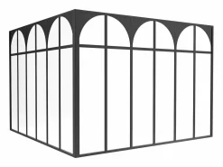 Best Vente-unique Cristalera de esquina estilo art déco de aluminio termolacado - Ancho 180 x Prof. 180 x Alt. 130 - - ARCADEA Negro