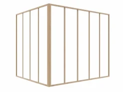 Online Cristalera de esquina tipo taller de aluminio termolacado 150 x 120 x 130 cm Natural claro BAYVIEW Cristalera Interior