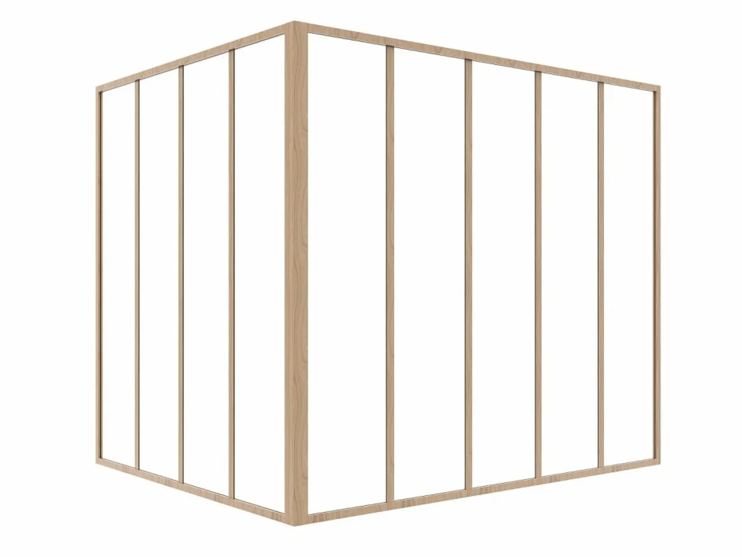 Online Cristalera de esquina tipo taller de aluminio termolacado 150 x 120 x 130 cm Natural claro BAYVIEW Cristalera Interior