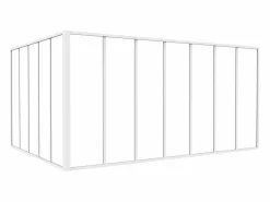Best Cristalera de ángulo de taller de aluminio termolacado - Ancho 210 x Prof. 150 x Alt. 105 - - BAYVIEW Cristalera Interior